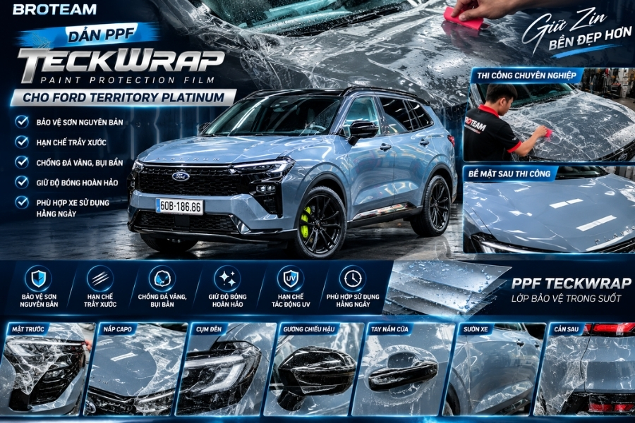 Thi công dán PPF Teckwap cho xe Ford Territory Platinum