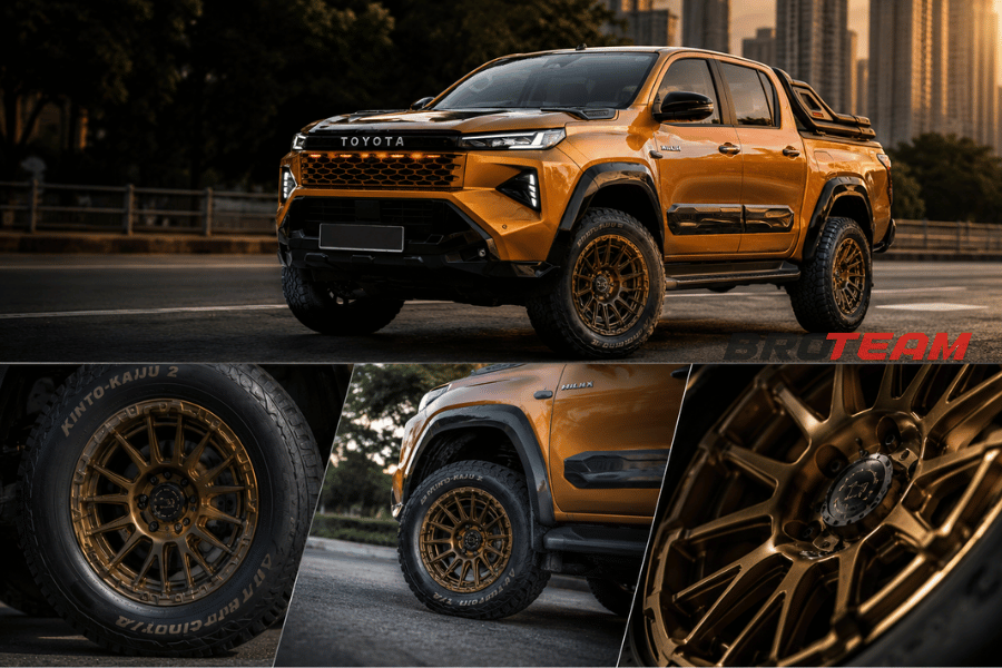 Toyota Hilux Độ Mâm Black Rhino XF056 Bronze 18×8.5J