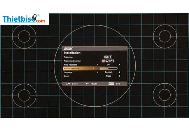 hình ảnh máy chiếu bị méo mó, biến dạng