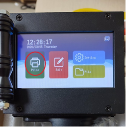 chọn biểu tượng Print trên máy in mx3