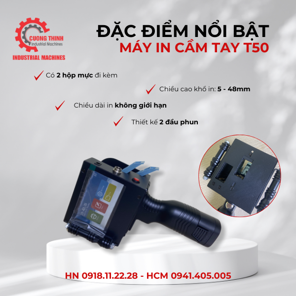 đặc điểm Máy in phun cầm tay T50