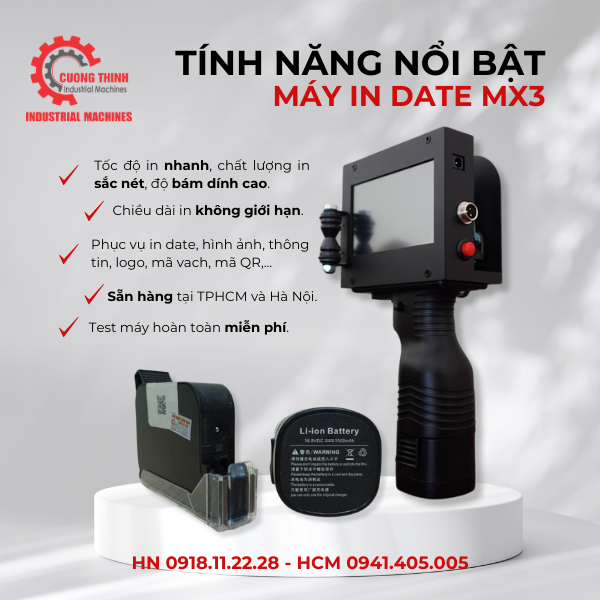 Máy in date cầm tay MX3 - Khổ in 1.27cm