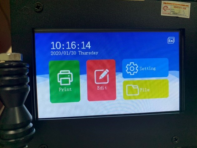 màn hình giao diện máy in date cầm tay mx3