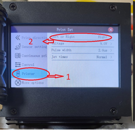 chuyển đổi vòi phun trên máy in mx3