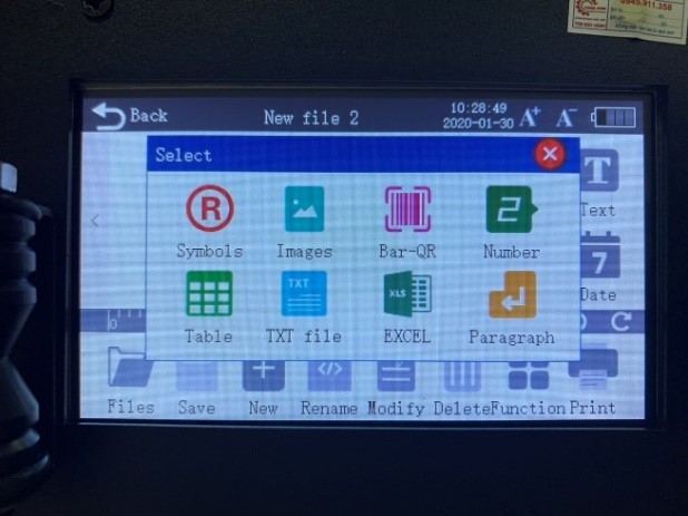 các chức năng sẵn có trên máy in mx3 của cường thịnh