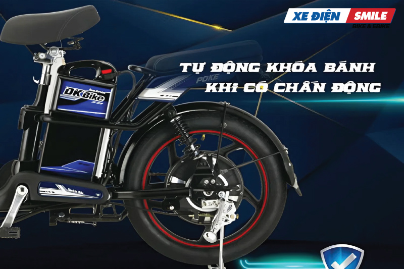 xe đạp điện DK Poke tự động khóa bánh khi có chấn động