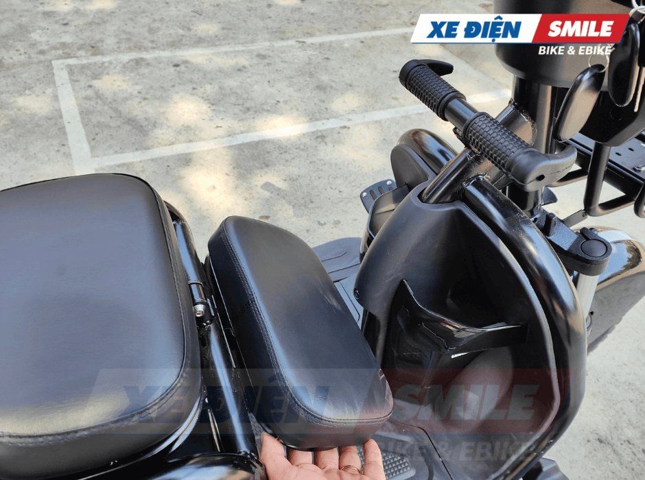 Xe Ba Bánh Điện Victory S6 yên phụ cho em bé xếp lại gọn khi không sử dụng