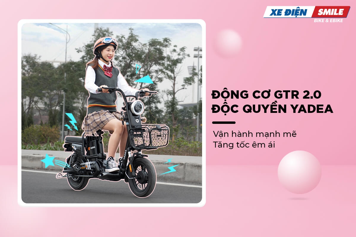 YADEA IGO được trang bị động cơ GTR 2.0 độc quyền