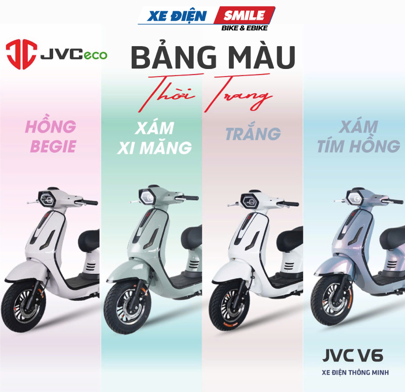 bảng màu xe điện JVC V6 mang đậm nét đẹp thời trang