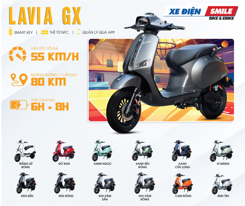 Xe máy điện Lavia GX với bộ sưu tập lên đến 12 màu
