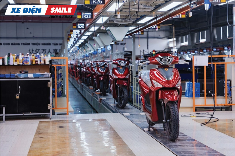 Dây chuyển sản xuất xe điện tại nhà máy Yadea, tỉnh Bắc Giang.