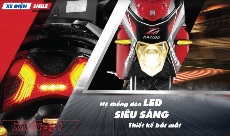 Xe máy điện Xmen Kazuki Z1 có đèn LED siêu sáng