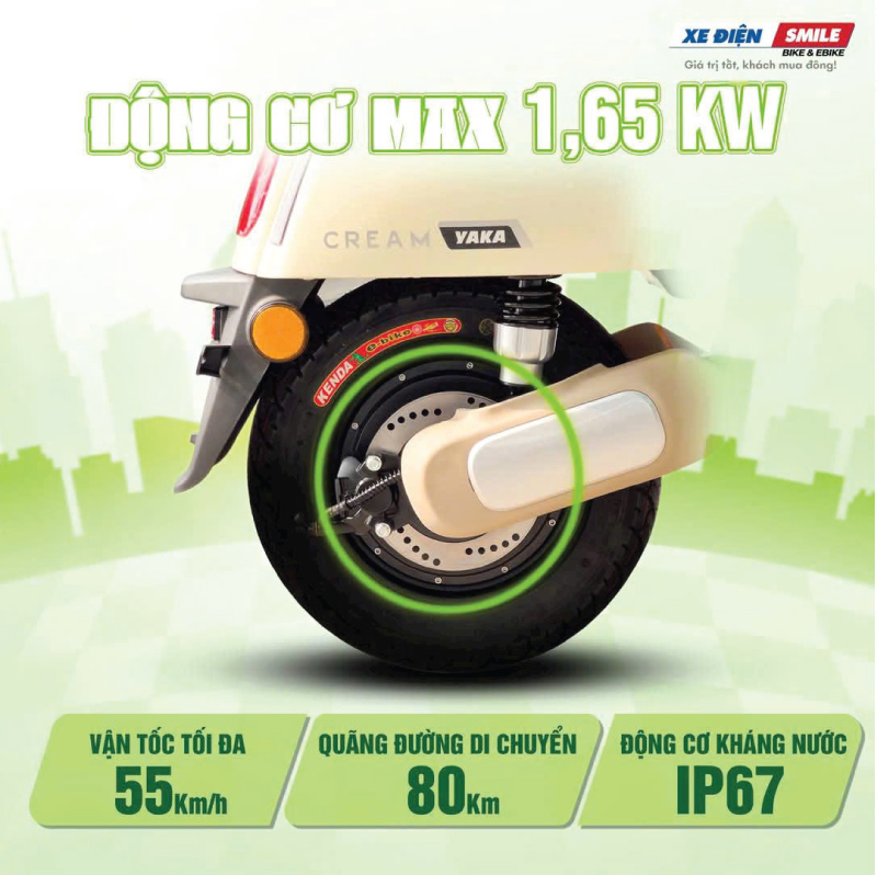Yaka Cream trang bị động cơ 1650W