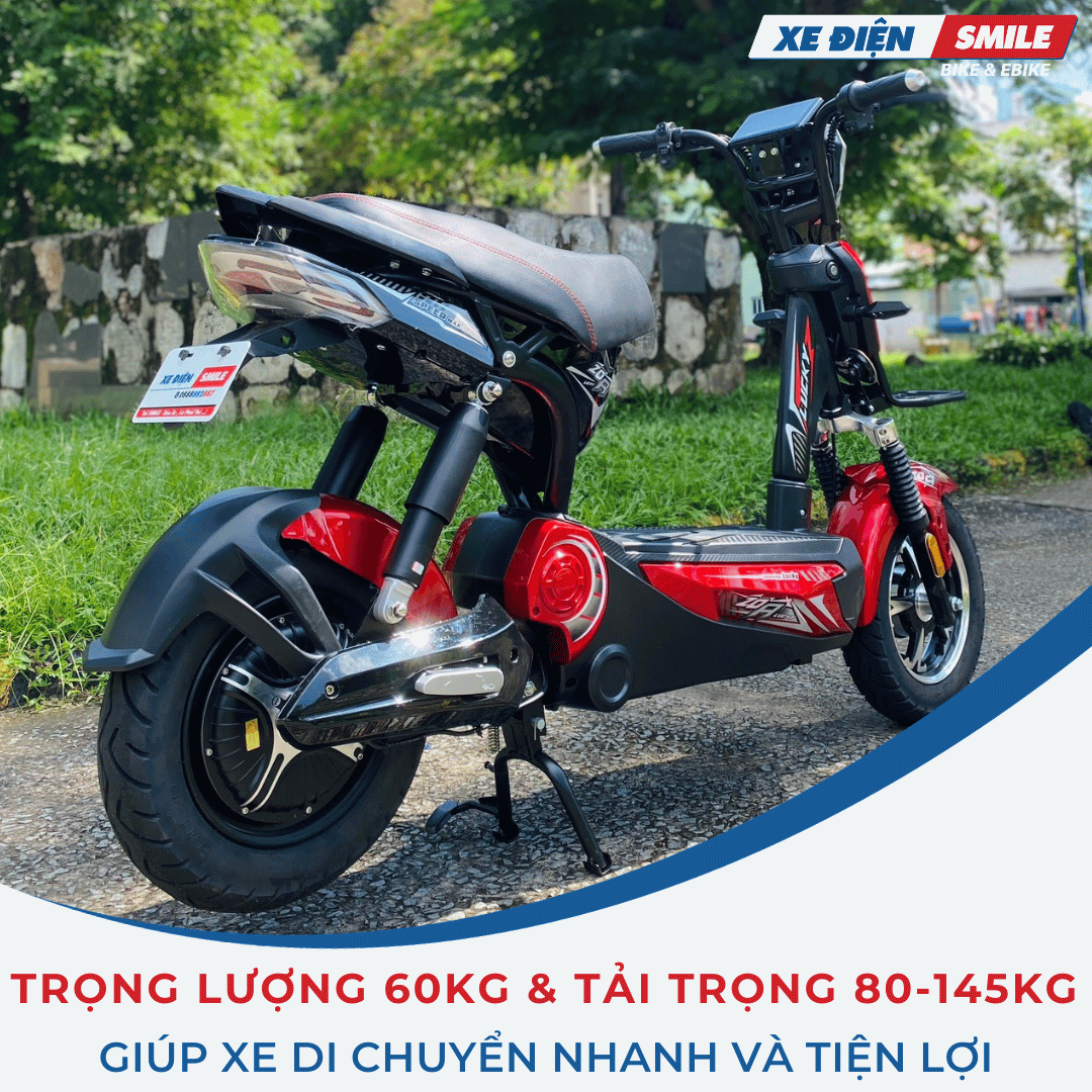 Xe dạp điện có trọng lượng khá nhẹ chỉ với 60kg