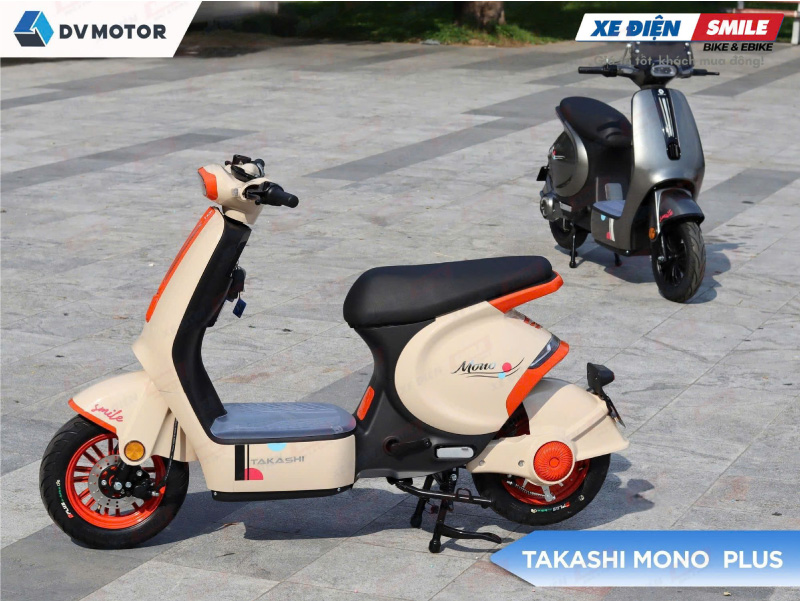 Hình ảnh xe điện Takashi Mono Plus cam và đen