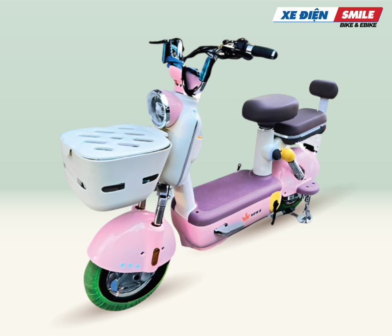 Xe đạp điện Apple Pro màu hồng ngọt ngào duyên dáng