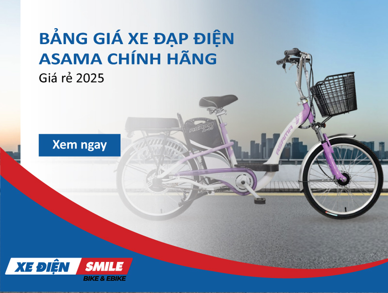 Bảng giá xe đạp điện Asama chính hãng, giá rẻ 2025