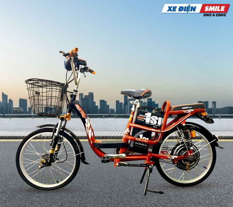 Xe đạp điện Sonsu 22 inch nhún sau trang bị lò xo giảm xóc êm ái