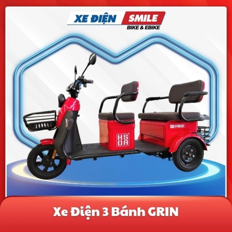 Xe điện 3 bánh Grin với thiết kế ghế ngồi rộng rãi, chở được nhiều người