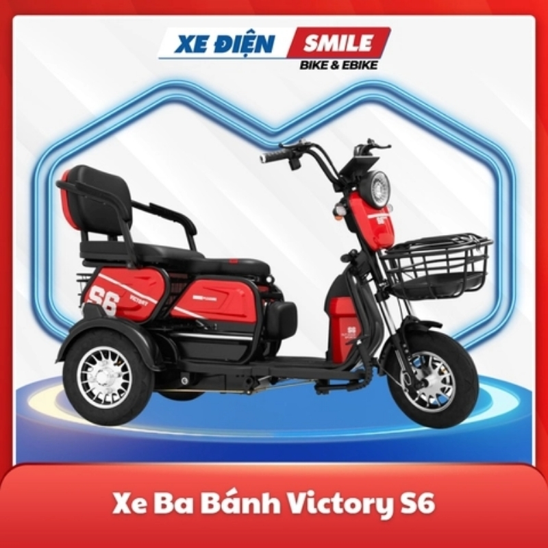 Xe điện ba bánh Victory S6 đi được quãng đường lên đến 60km cho mỗi lần sạc