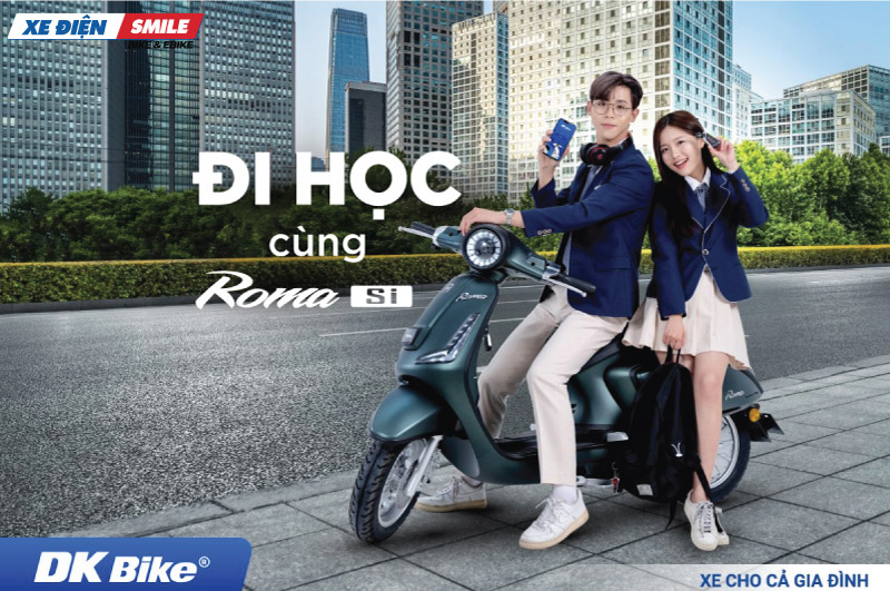 Xe máy điện DK roma si 2024 phù hợp với các bạn học sinh sinh viên