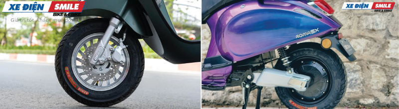 DK Roma SX NFC sở hữu hệ thống phanh đĩa trước sau