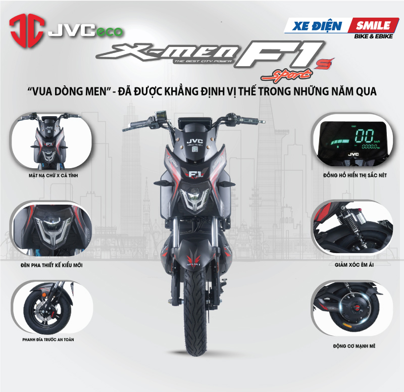 Xe điện JVCeco Xmen F1 Sport - mạnh mẽ, sành điệu