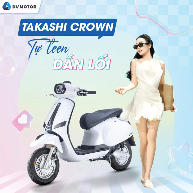 Xe máy điện Takashi Crown thuộc thương hiệu DV Motor