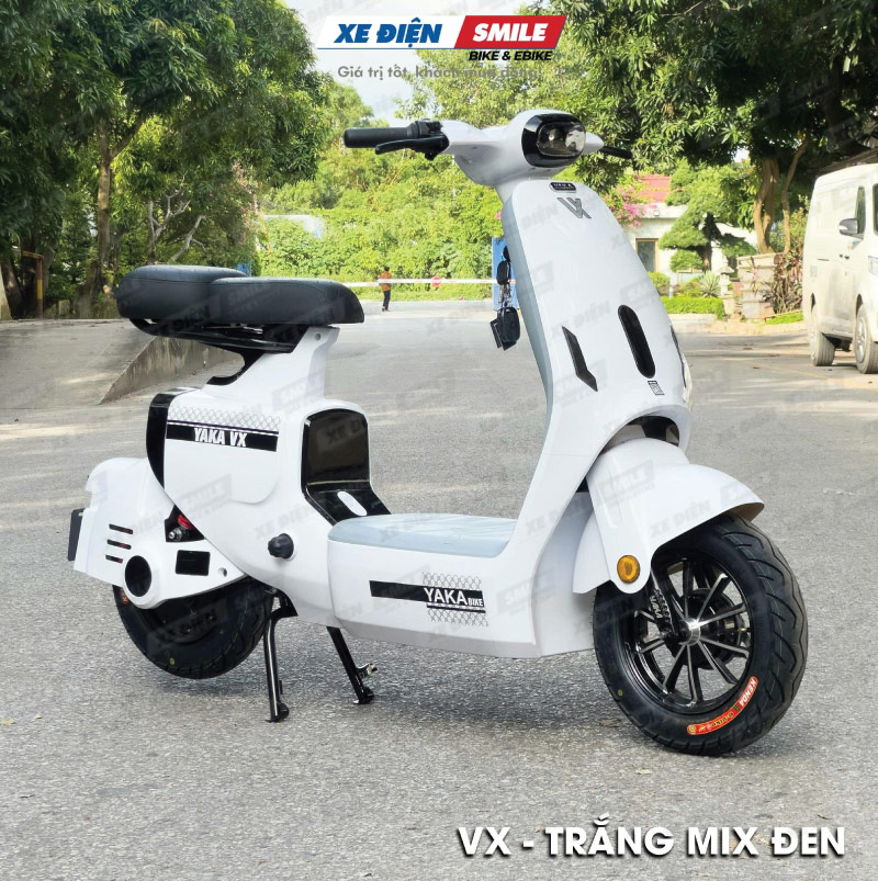 Hình ảnh Xe Điện Hottrend Yaka VX màu trắng mix đen