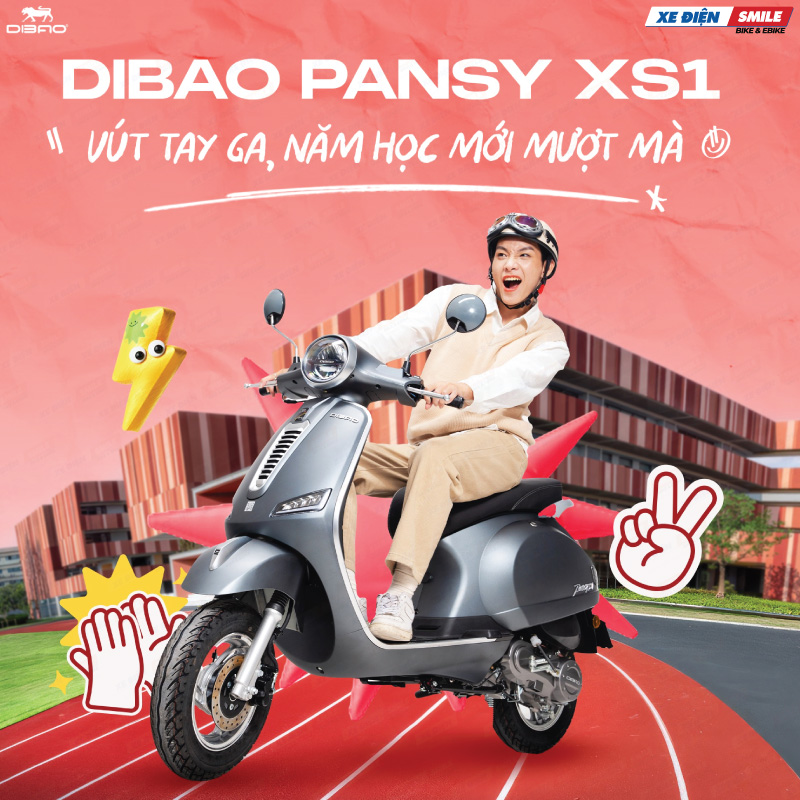 Xe máy 50cc Dibao XS1 thiết kế nhỏ gọn, phù hợp cho học sinh