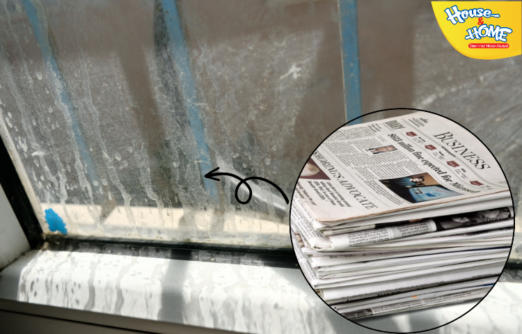 Sử dụng giấy báo để lau cửa kính