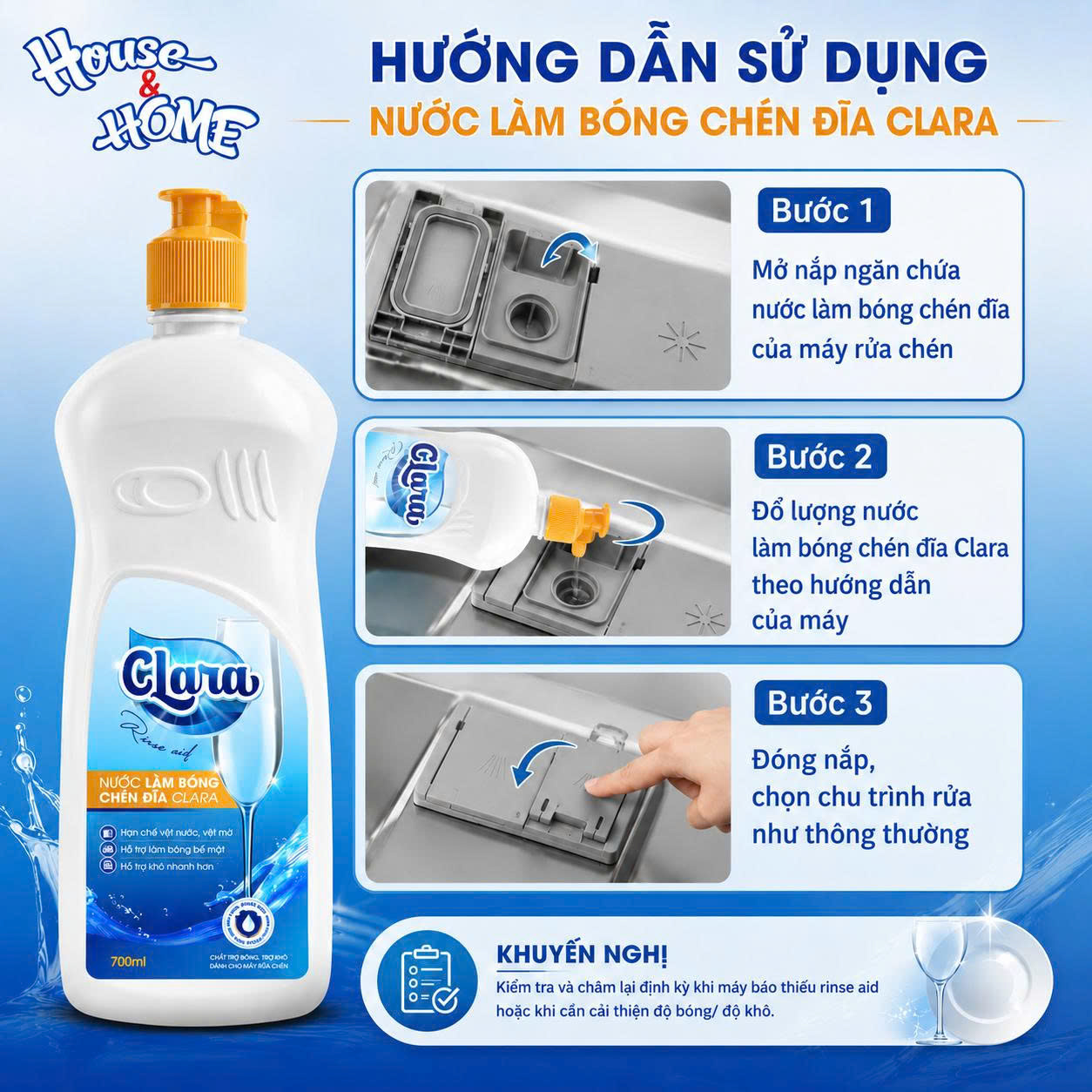 Nước làm bóng chén đĩa Clara