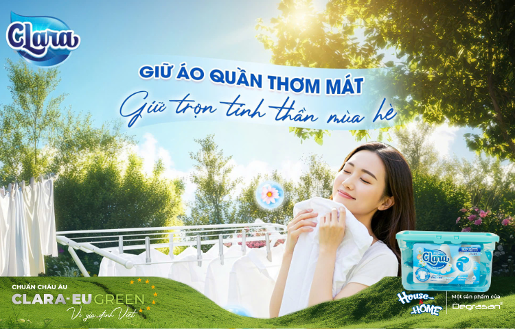 Viên giặt xả 3in1 Clara giặt xả sâu cho áo quần thơm lâu