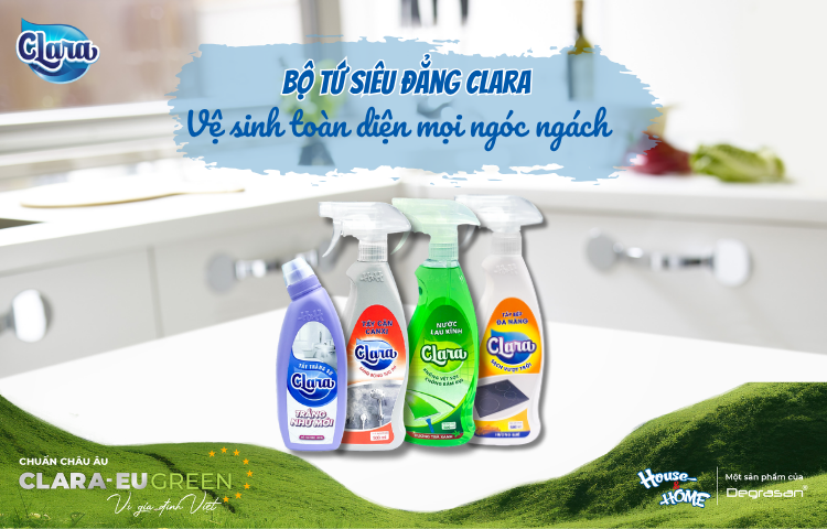 Bộ sản phẩm nước tẩy rửa Clara giúp tiết kiệm thời gian dọn dẹp nhà cửa