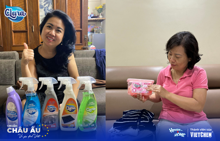 Cách sản phẩm chăm sóc nhà cửa Clara Châu Âu đều được khách hàng đánh giá cao