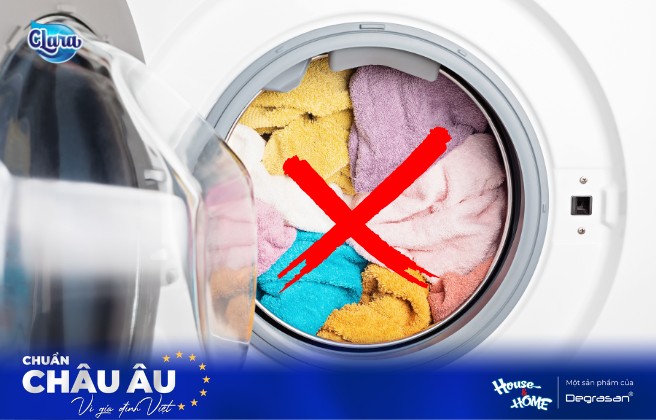 Không nên cho quá nhiều quần áo vào máy