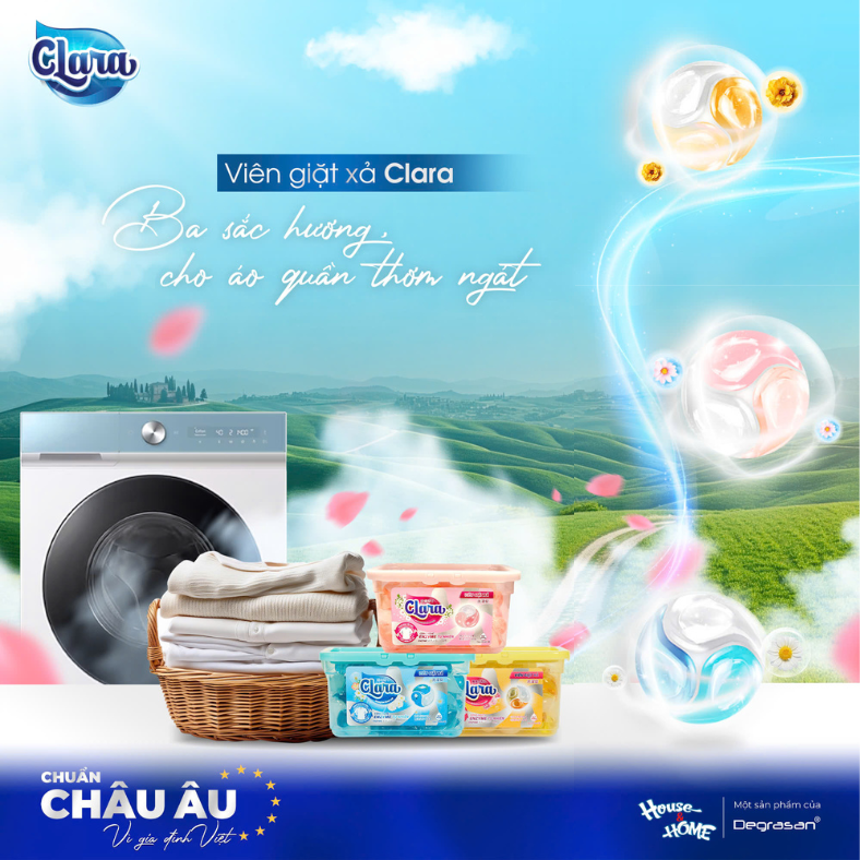 Bộ 3 mùi hương viên giặt xả 3in1 Clara được khách hàng yêu thích