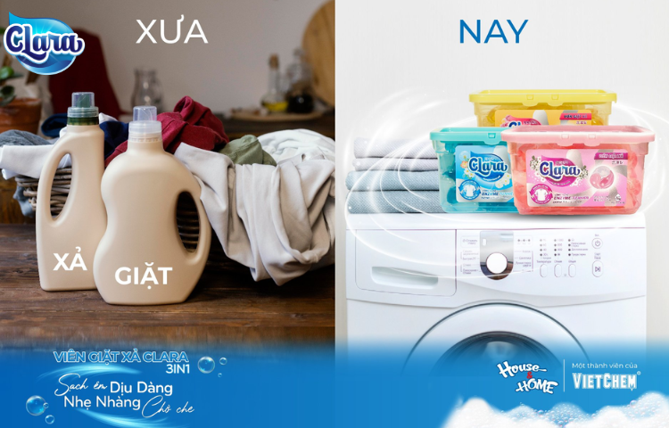 Sự khác biệt giữa phương thức giặt xưa và nay