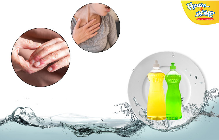 Dị ứng, bong tróc da tay do sử dụng nước rửa chén không rõ nguồn gốc