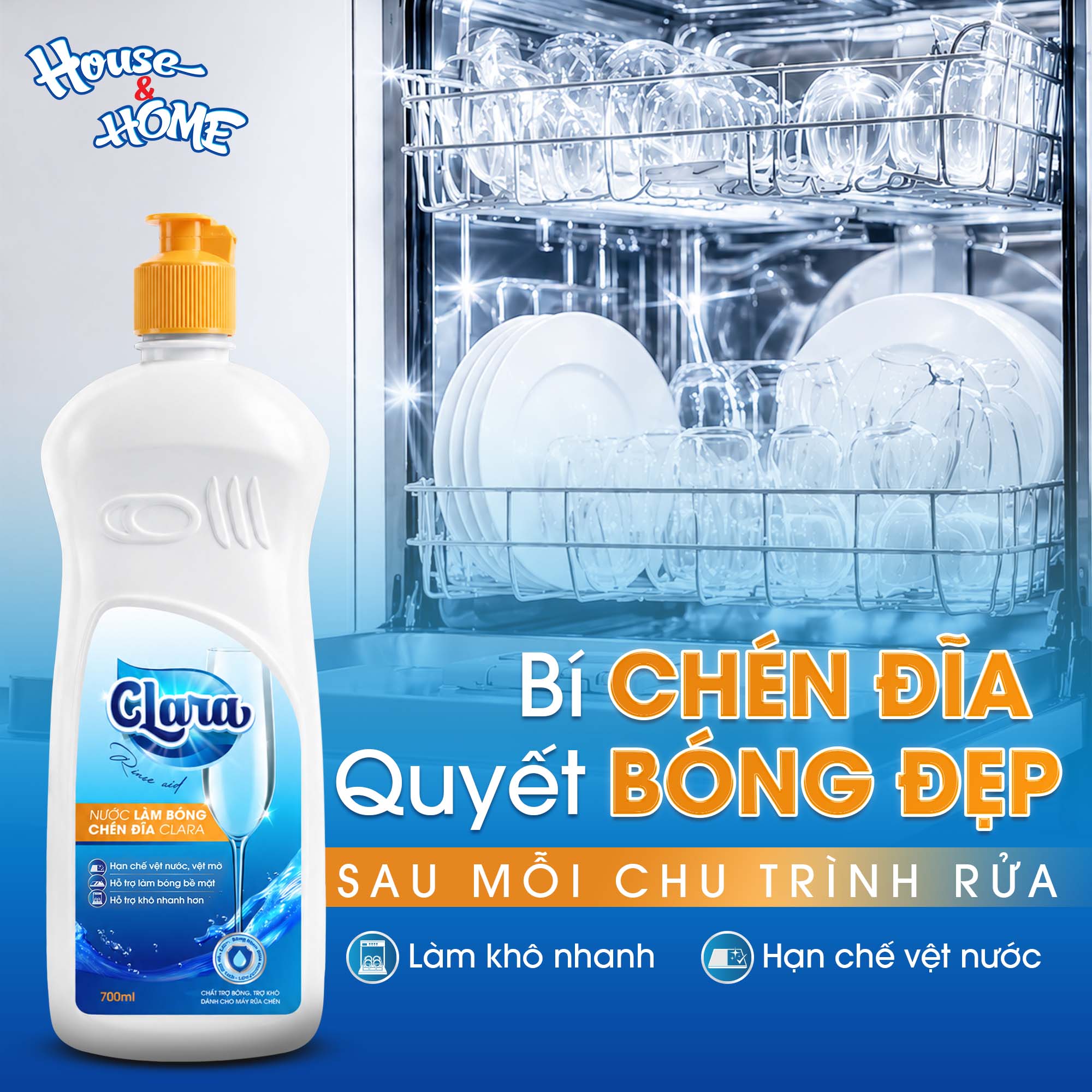 Nước làm bóng chén đĩa Clara