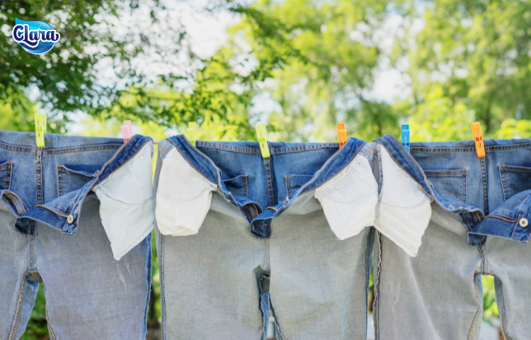 Lộn mặt trái quần áo để phơi