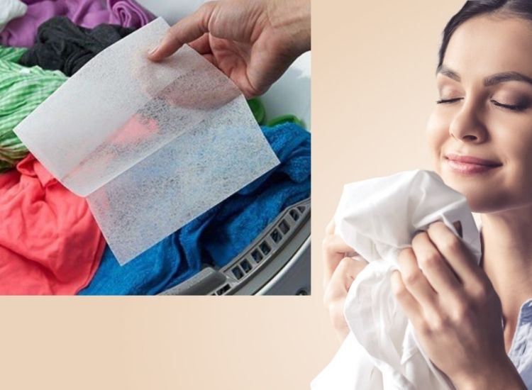 Sử dụng giấy thơm kết hợp với máy sấy quần áo