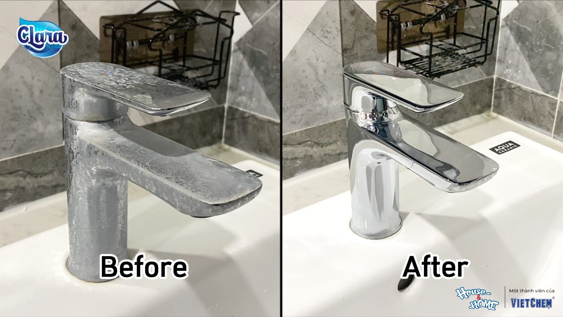 Hình ảnh thực tế sau khi sử dụng nước tẩy cặn canxi clara