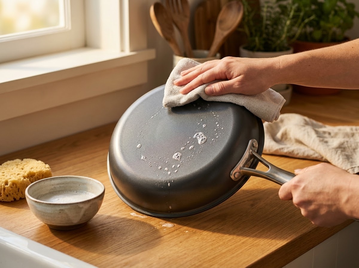 Vệ sinh bên ngoài nồi chống dính mà không làm bong lớp phủ