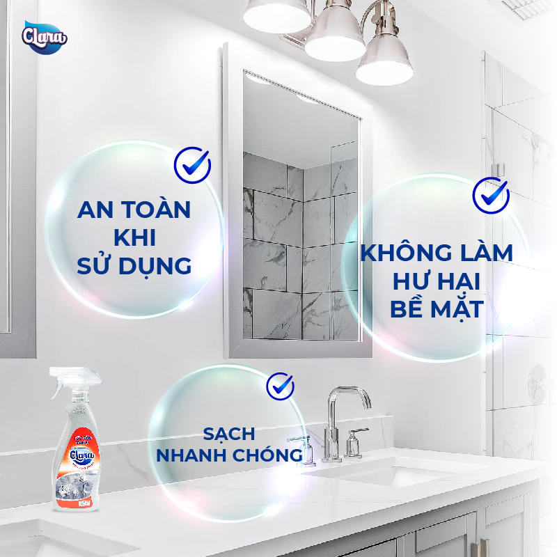 Sản phẩm Tẩy cặn canxi Clara với 3 tiêu chí nổi bật