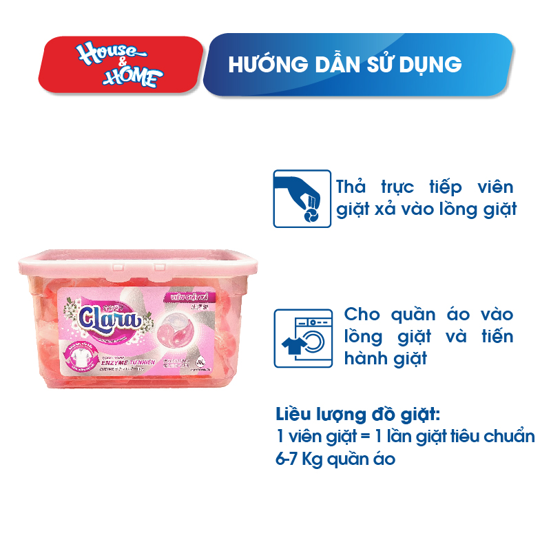 Hướng dẫn sử dụng viên giặt xả Clara 3in1