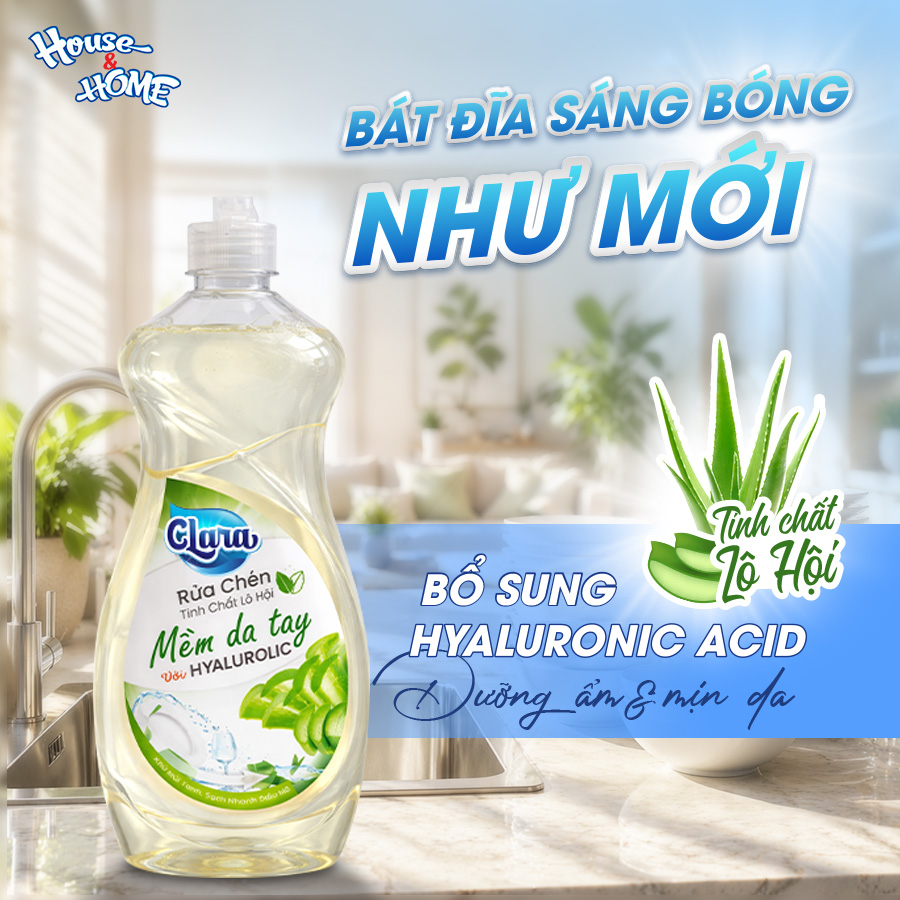 Nước rửa chén Clara tinh chất lô hội