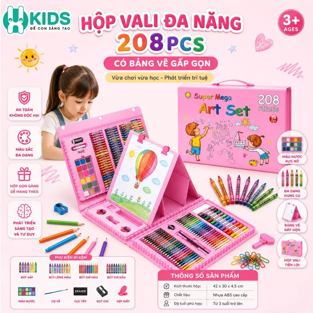 Bộ Tô Màu Hồng 302pcs