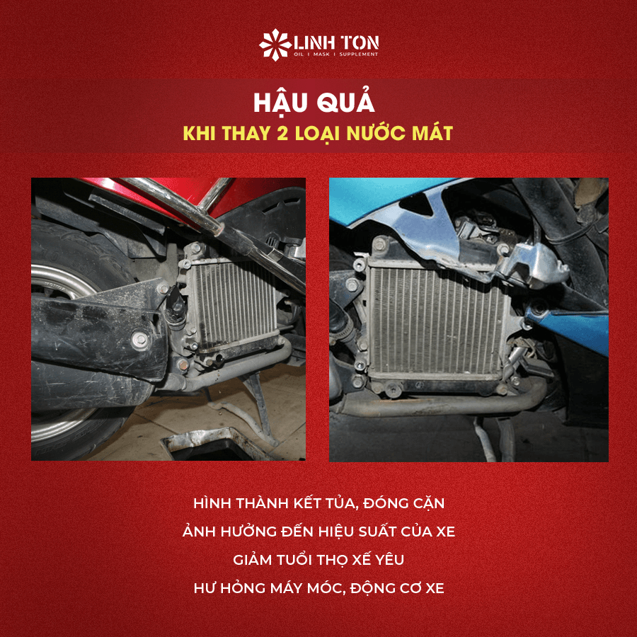 Hậu quả khi trộn 2 loại nước làm mát - LINH TON STORE - 350A TRỊNH ĐÌNH TRỌNG, HOÀ THẠNH, TÂN PHÚ