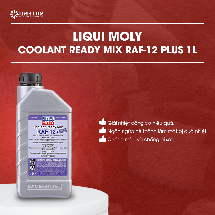 Nước mát Liqui Moly Coolant Ready Mix RAF-12 Plus 1L - LINH TON STORE - 350A TRỊNH ĐÌNH TRỌNG, HOÀ THẠNH, TÂN PHÚ, TP.HCM - NHOT.LINHTON.VN